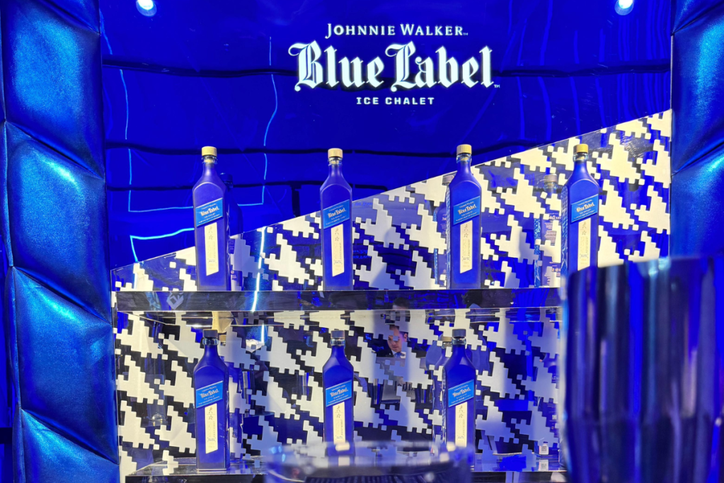 blue label pop up ice chalet